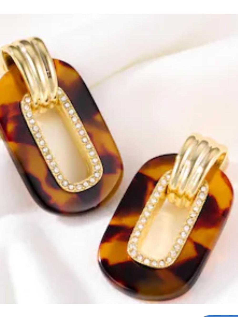Alicia Bonnie Tortoiseshell Resin Drop Earrings with Gold Toned Accents.